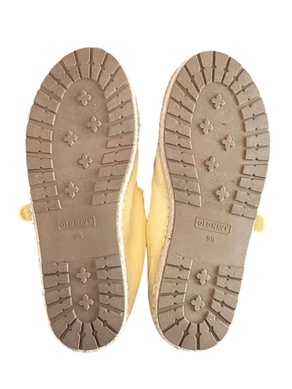 NEW! Women's OLD NAVY Buckle Mary Jane Espadrille Flats Shoes YELLOW Size 9 1/2